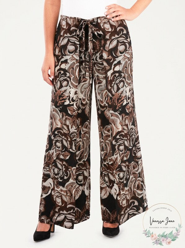 Ny Collection Printed Wide Leg Pants, Size Medium