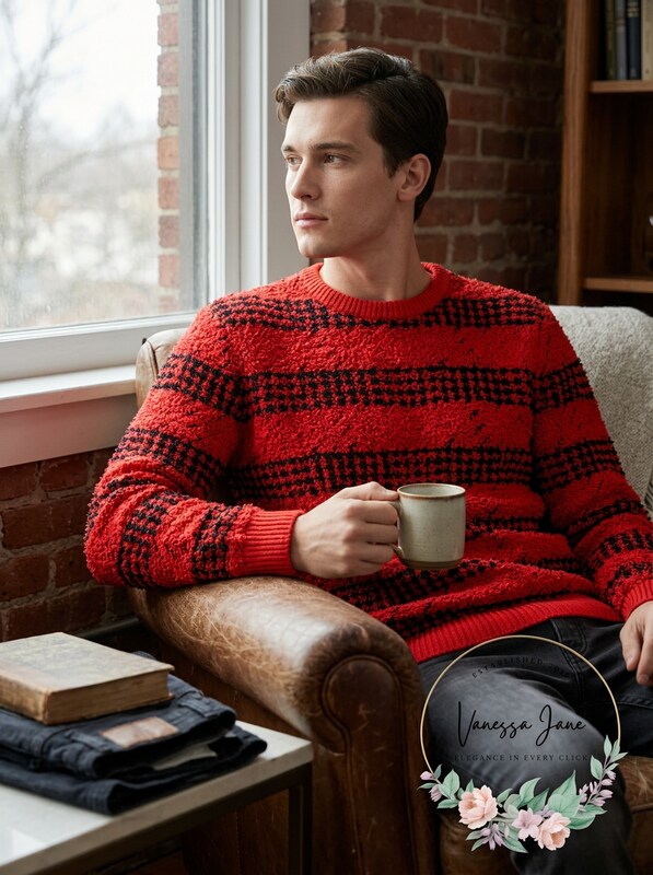 INC Mens Knit Striped Pullover Sweater, Size XL