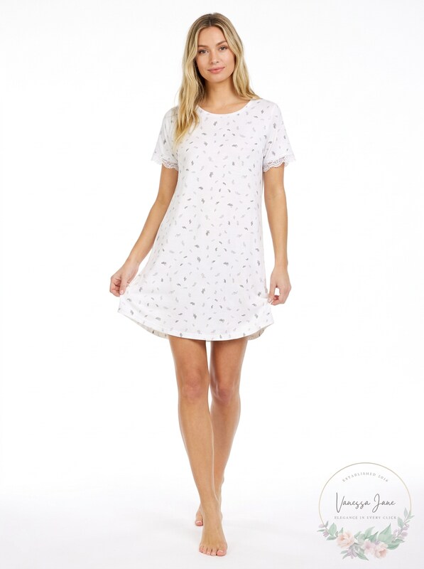 Flora by Flora Nikrooz Maura Ribbed Sleep T-Shirt Nightgown, Size Medium