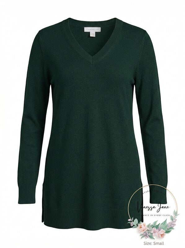 Charter Club V-Neck Sweater, Size Small