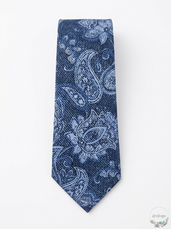 Michael Kors Mens Fine Line Paisley Tie, OS/Slate