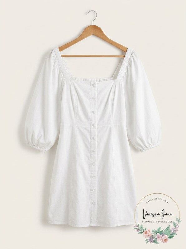 Danielle Bernstein Puff Sleeve Mini Dress, Size 12