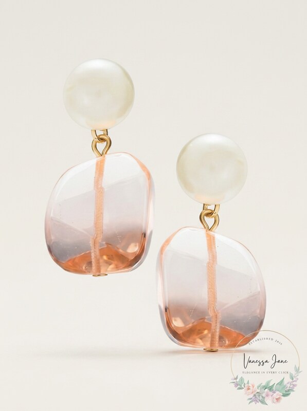 Charter Club Imitation Pearl and Stone Drop Earrings