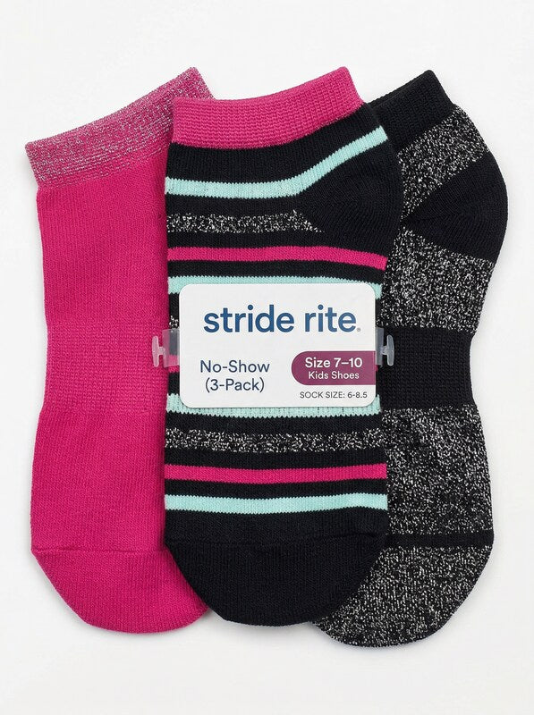 Stride Rite No-Show (3-Pack) Assorted, Size Shoe, Size 7?10 Kids Shoes