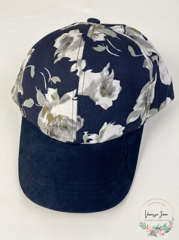 Inc Floral Suede Baseball Cap