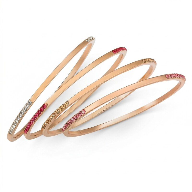 Inc Rose Gold-Tone 4-Pc. Set Colored Pave Bangle Bracelets