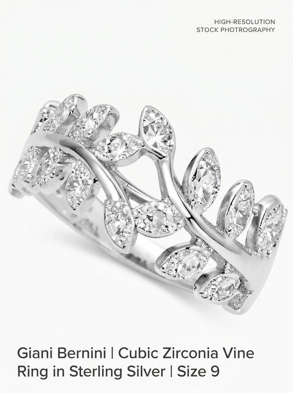 Giani Bernini Cubic Zirconia Vine Ring in Sterling Silver,Size 9