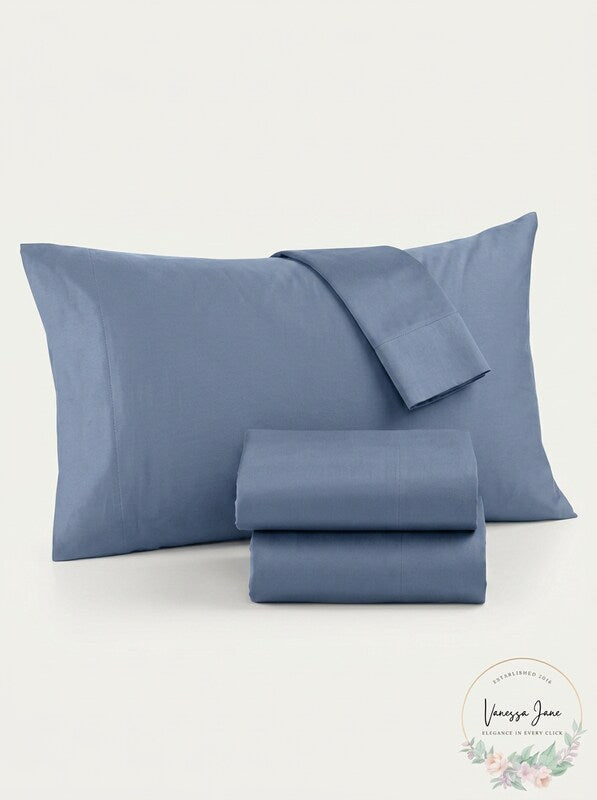 Aq Textiles Ultra Cool 700 Thread Count 4 PC. Sheet Set, King – Blue