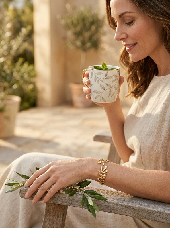Charter Club Gold-Tone Leaf Cuff Bracelet