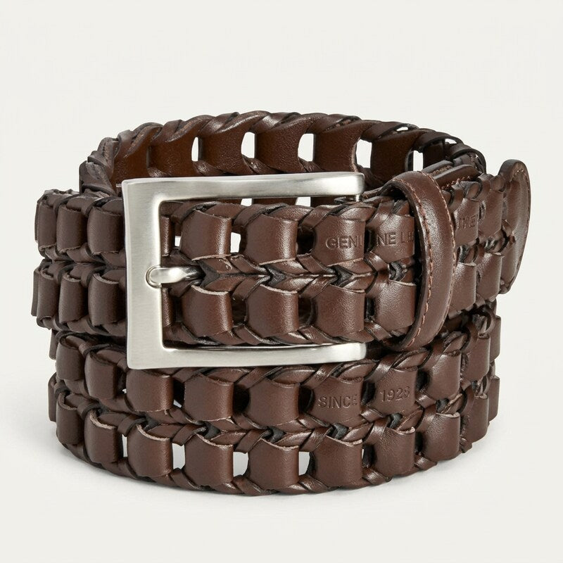 Perry Ellis Mens Link-Braid Belt, Size Large