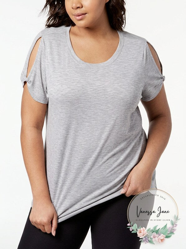 Ideology Performance Plus Size Cold-Shoulder T-Shirt, Size 3X