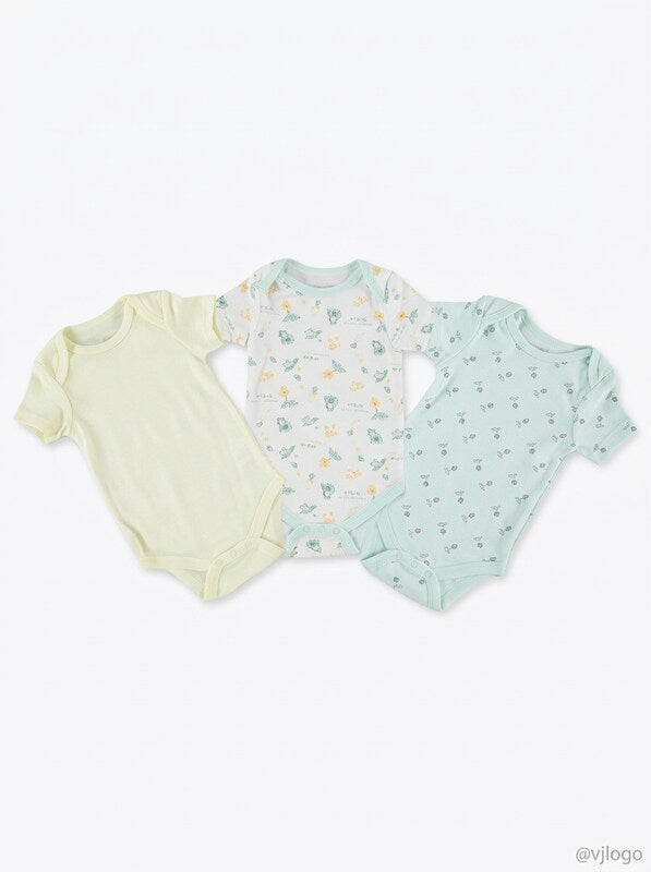 Kyle and Deena Baby Boys or Girls 3-PC. Cotton Bodysuits Set, 3/6 Months