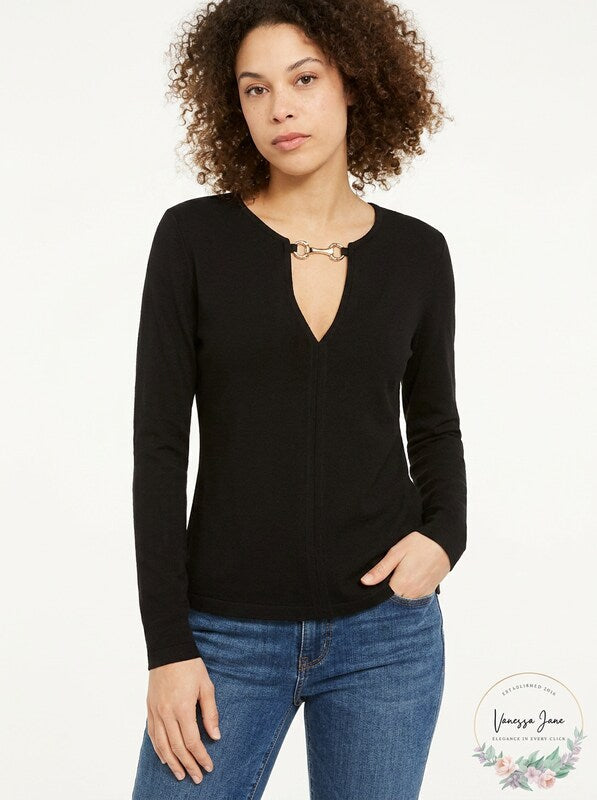 INC V-Neck Hardware Top, Size XS