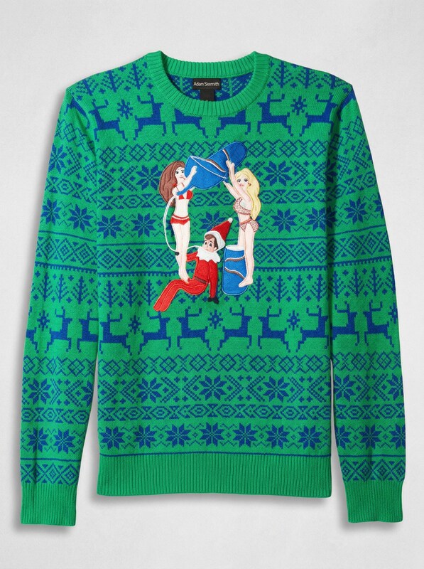 Alex Stevens Mens Drunk Elf Ugly Christmas Sweater, Green, Small