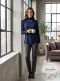 Style and Co Mock-Neck High-Low Top, Size Large