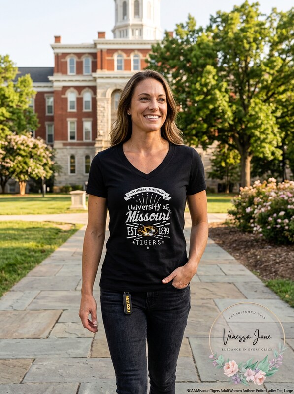 NCAA Missouri Tigers Adult Women Anthem Entice Ladies Tee, Large
