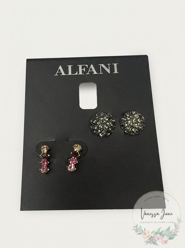 Alfani 2-PC. Set Stud and Drop Earrings: Silver-Tone