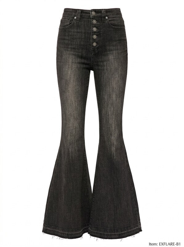 Free People Womens Irreplaceable High Waist Flare Jeans