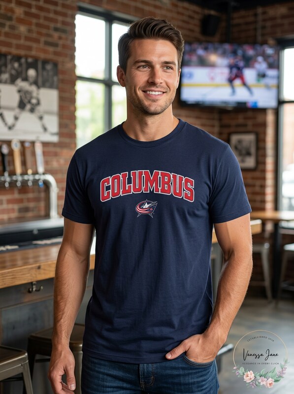 NHL Columbus Blue Jackets Mens Cotton Tee, X-Large, Navy