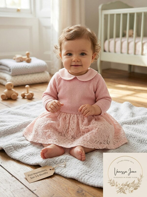 First Impressions Baby Girls Lace Sweater Dress, Size 3-6 Months