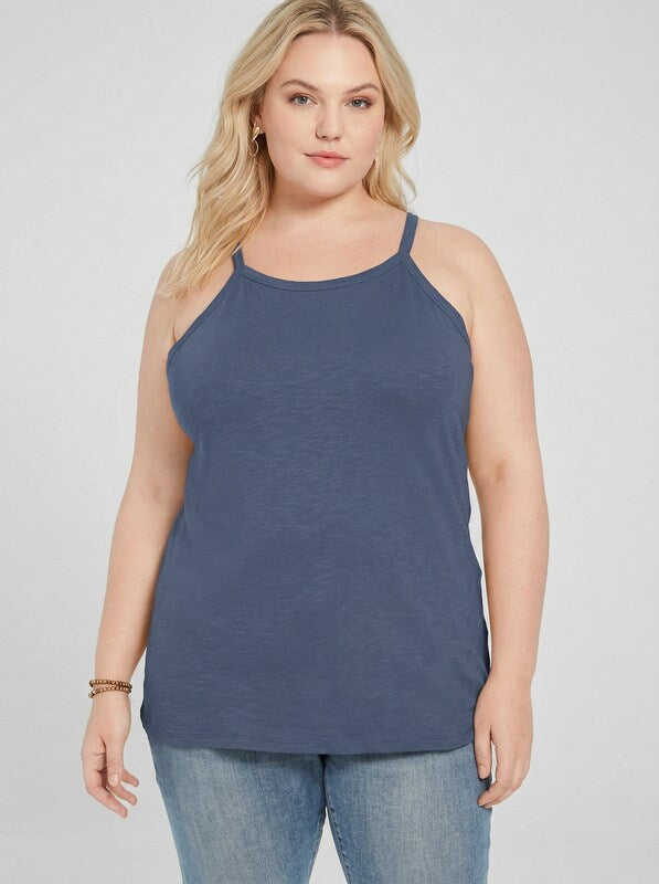 Aveto Trendy Plus Size Halter Tank Top, Size 2X