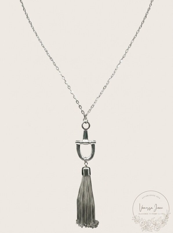 Charter Club Silver-Tone Chain Tassel Pendant Necklace