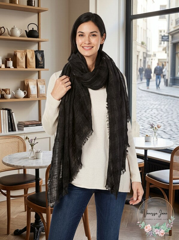 Cejon Basketweave Gauzy Travel Scarf & Wrap One Size