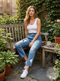 Free People Down To Earth Patched Jeans, Size 31