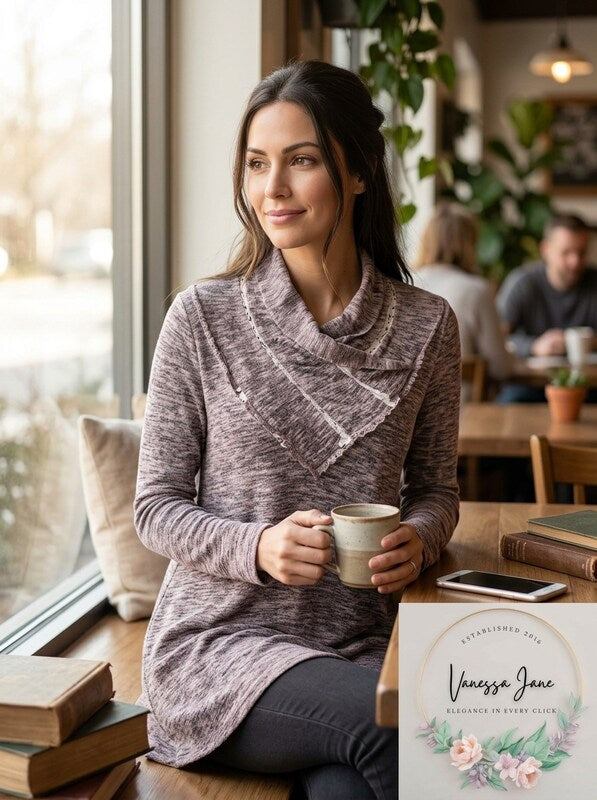 Style & Co Petite Cowl-Neck Top, Size PXL