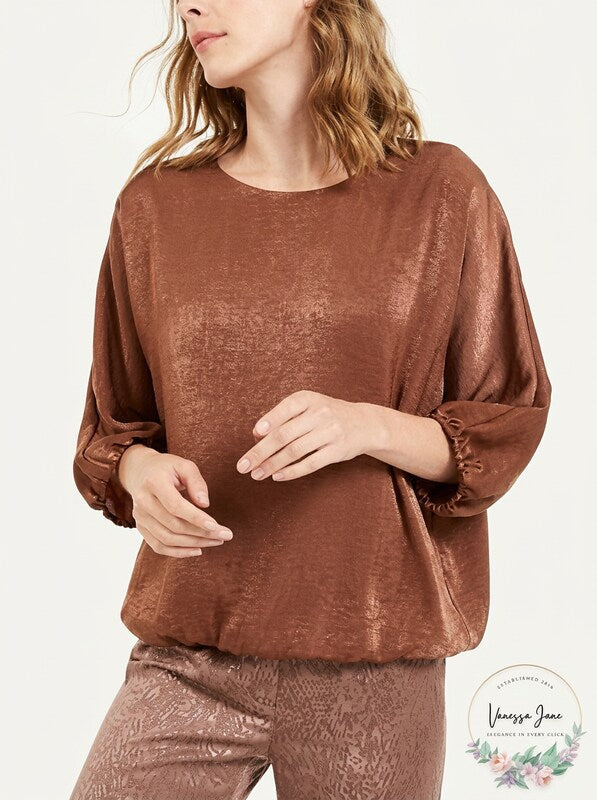Alfani Satin Dolman-Sleeve Bubble Top, Size XL