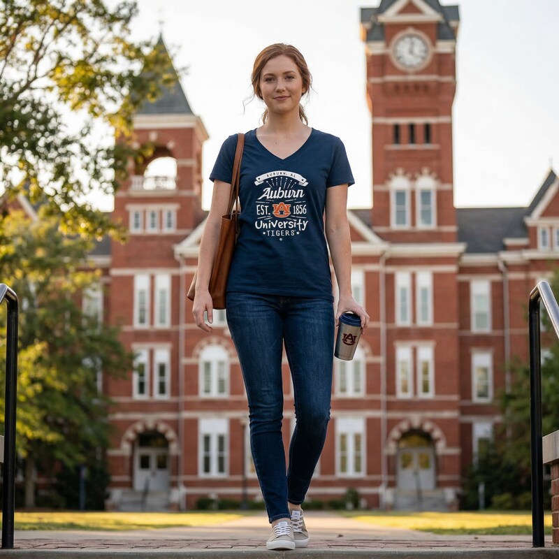 Auburn Tigers Adult Women Anthem Entice Ladies Tee, Size Large
