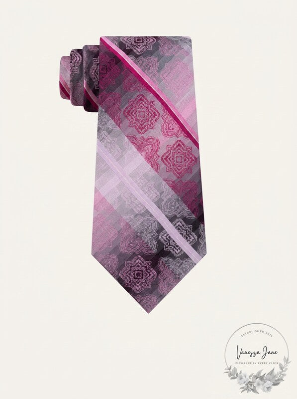 Van Heusen Ombre Medallion Stripe Tie, OS/Pink