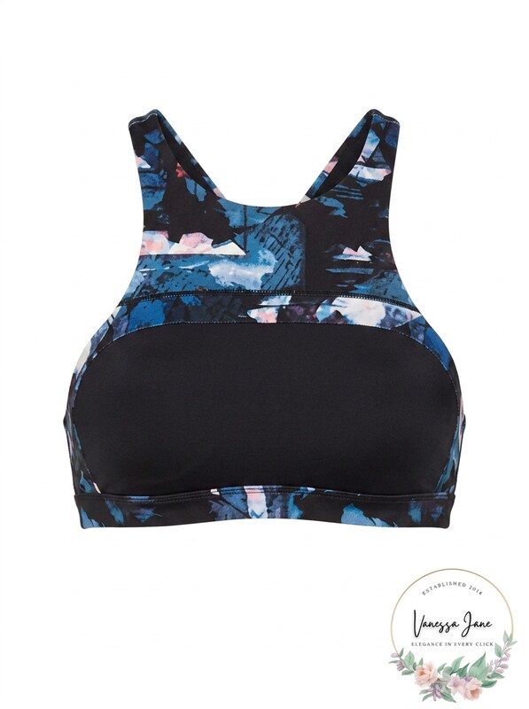 Roxy Womens Keep Crop Top, Anthracite Blur Paint, Small