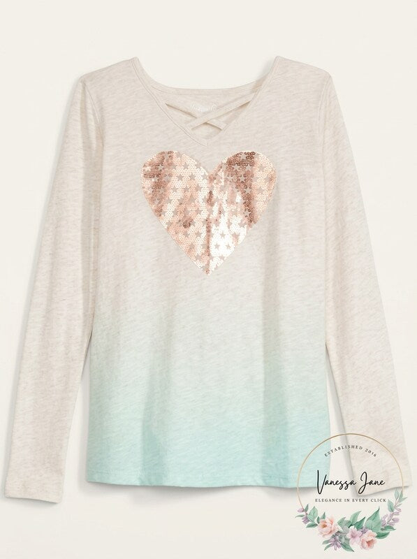 Epic Threads Big Girls Ombre Heart T-Shirt, XL (16)