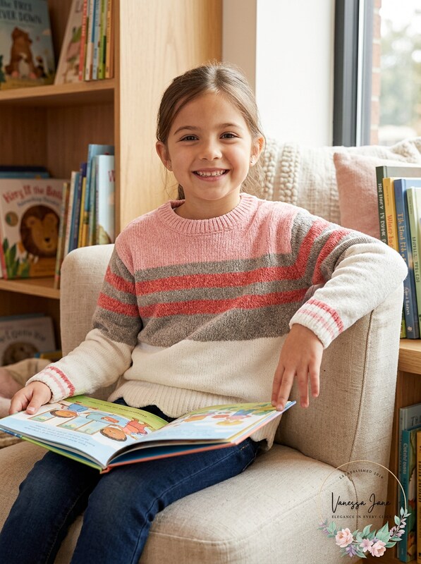 Epic Threads  Girls Striped Chenille Sweater, Size Small