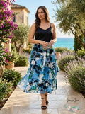 INC International Concepts Plus Size Printed Tiered Skir,t Size 20W