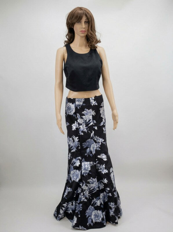 Sequin Hearts Juniors 2-Pc. Satin and Floral-Print Gown Size 11