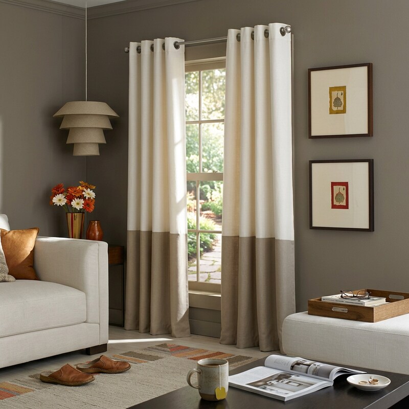 Curtainworks Kendall Color Block Grommet Curtain Panel 52 x 120