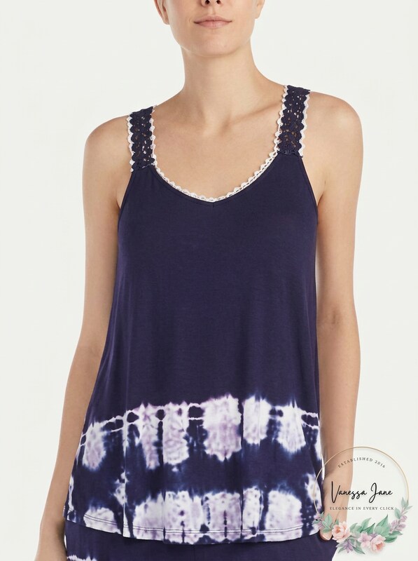Layla Women's Printed Tank Pajama Top, Size Medium