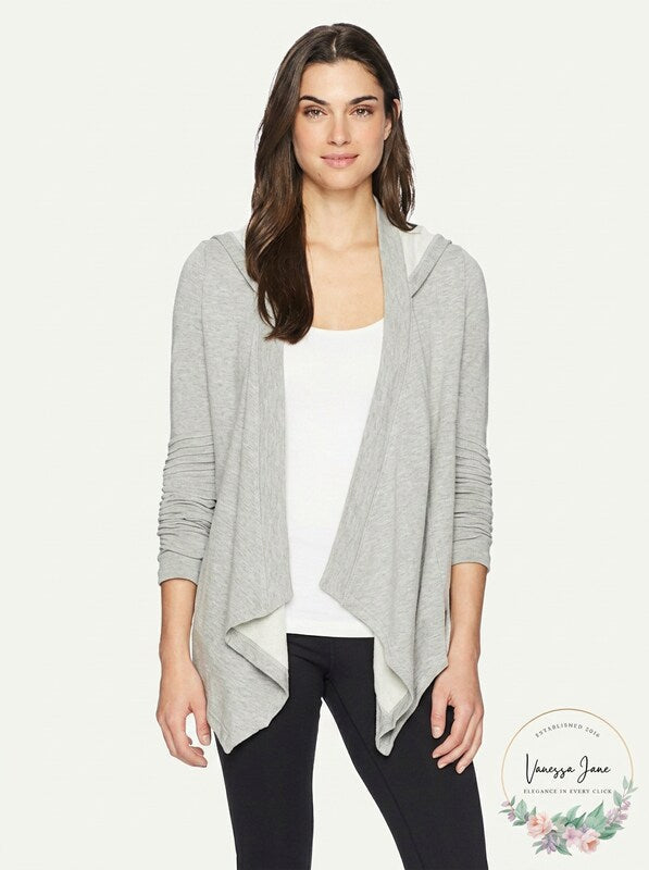 PL Movement by Pink Lotus Womens Cool Down Jacket, Heather Grey, Small
