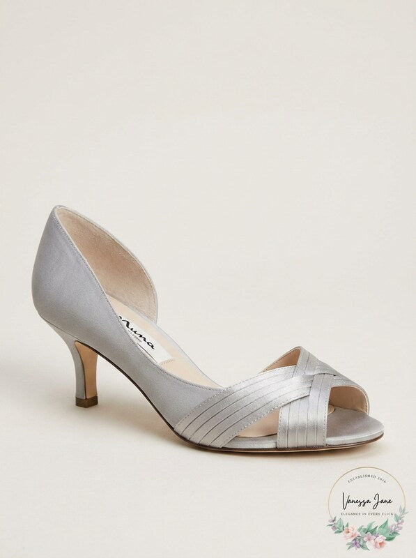 Nina Women's Contesa Open Toe Pump, Size 7.5 W - Metallic