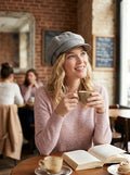 I.N.C.  Windowpane-Plaid Newsboy Cap