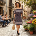Style & Co Off-the-Shoulder Printed Dress, Size Large