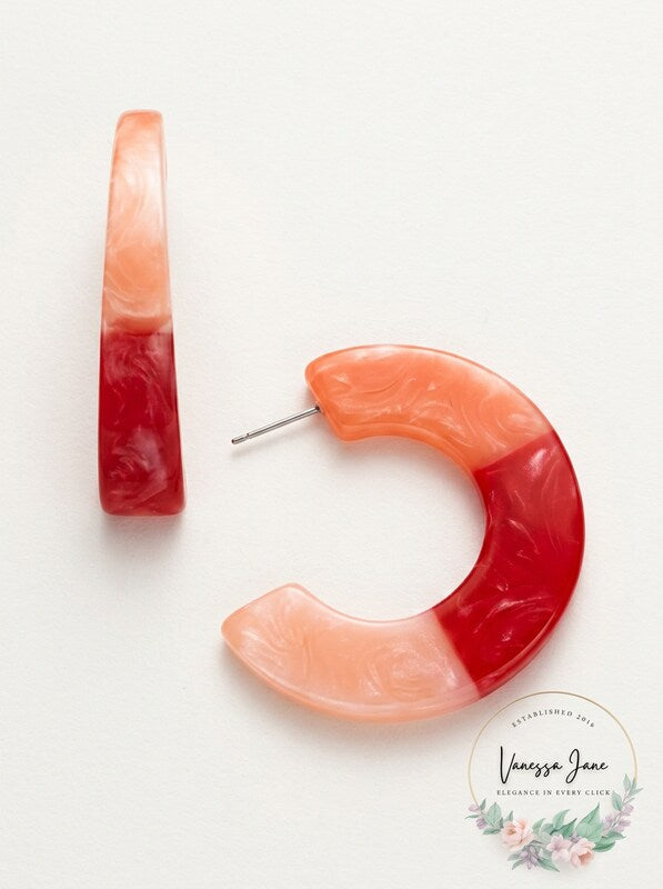 Inc Medium Colorblock Open Hoop Earrings