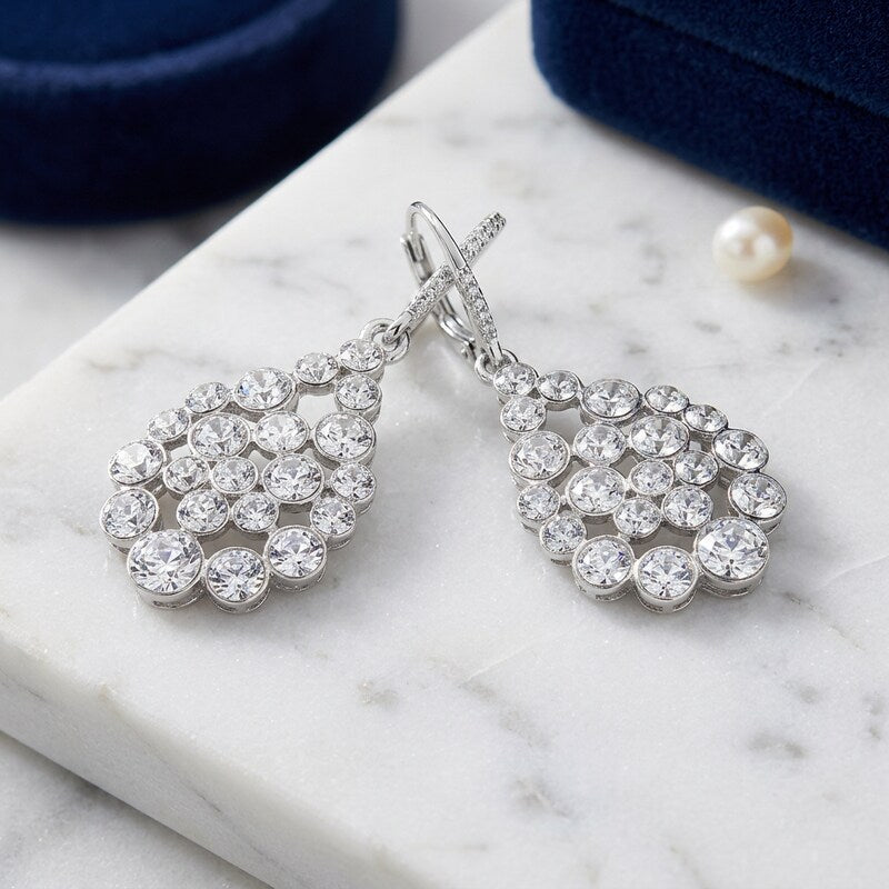 I.n.c. Silver-Tone Crystal Drop Earrings