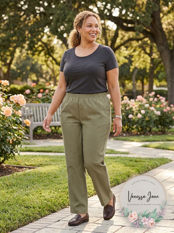 Karen Scott Women Pants Plus Mid-Rise Straight Leg Stretch, Size 2X
