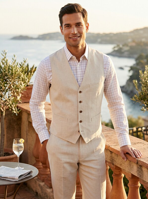 INC International Concepts Men's Linen Blend Vest, Size XS