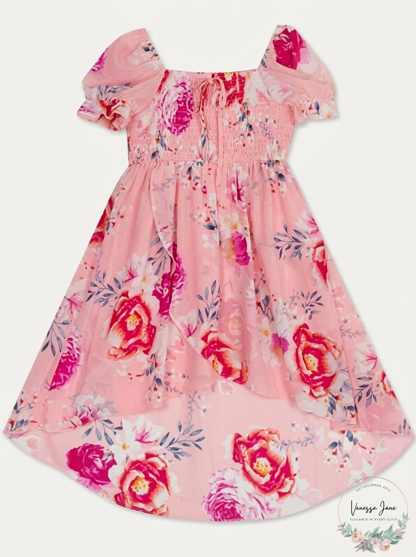Rare Editions Girls Floral High-Low Dress, Size 2T