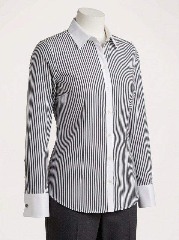 Charter Club Striped Contrast-Trim Shirt, Size 6