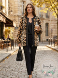 Donna Karan New York Leopard Print Faux Fur Jacket, Size Large
